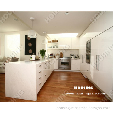 High End Kitchen Cabinet in White High Gloss Finish